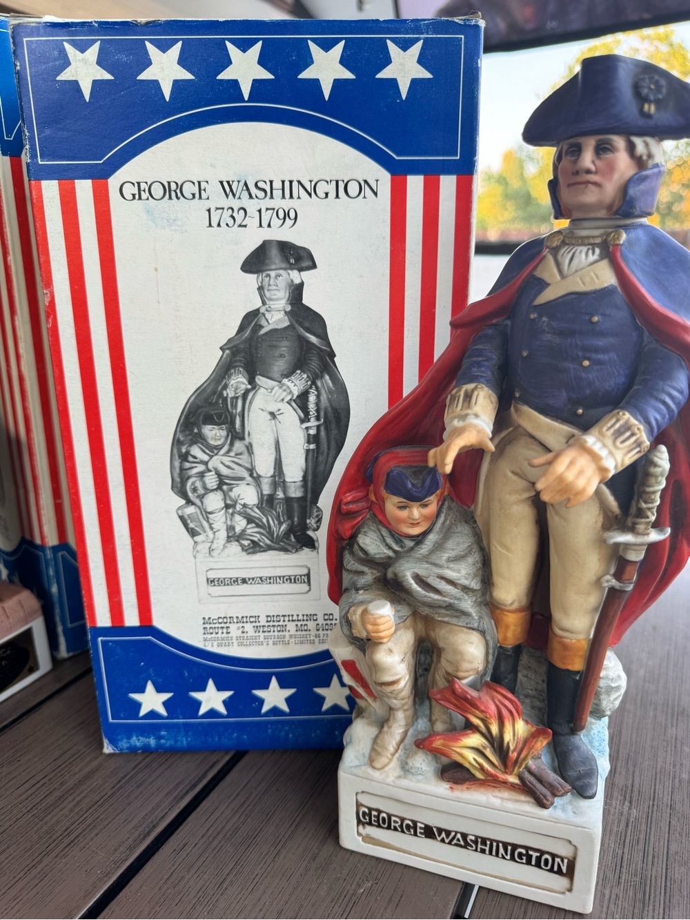 Vintage McCormick George Washington Empty Whiskey Decanter w/ Original Box